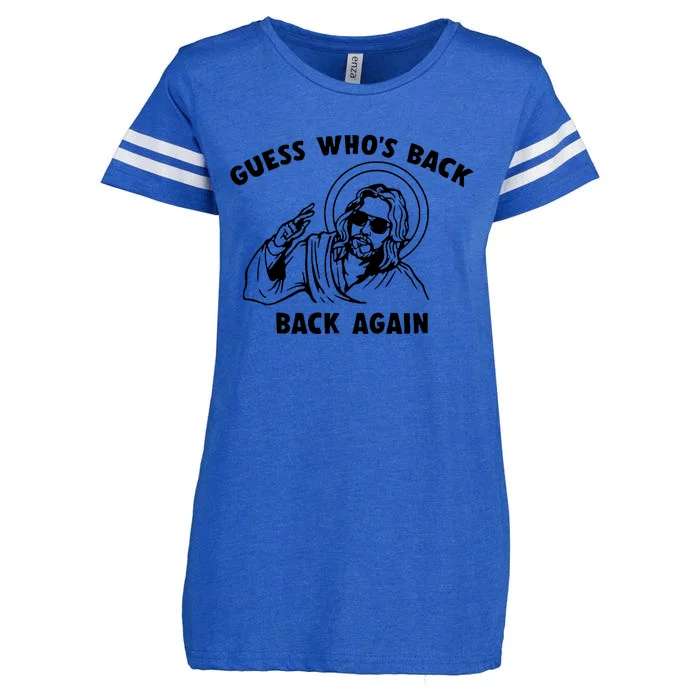 Funny Easter Jesus Guess WhoS Back Again Enza Ladies Jersey Football T-Shirt