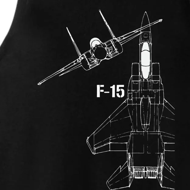 F15 Eagle Jet Military Stealth Fighter Jet Ladies Tri-Blend Wicking Tank