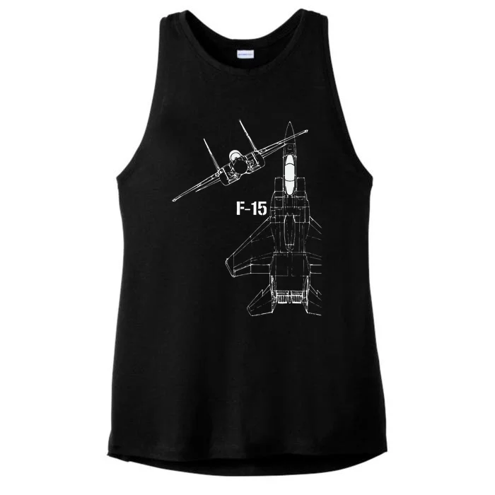 F15 Eagle Jet Military Stealth Fighter Jet Ladies Tri-Blend Wicking Tank