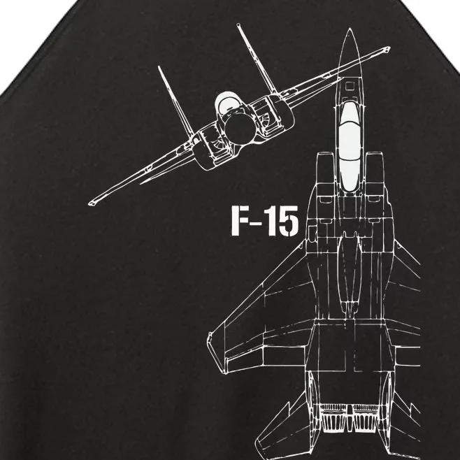 F15 Eagle Jet Military Stealth Fighter Jet Women’s Perfect Tri Rocker Tank