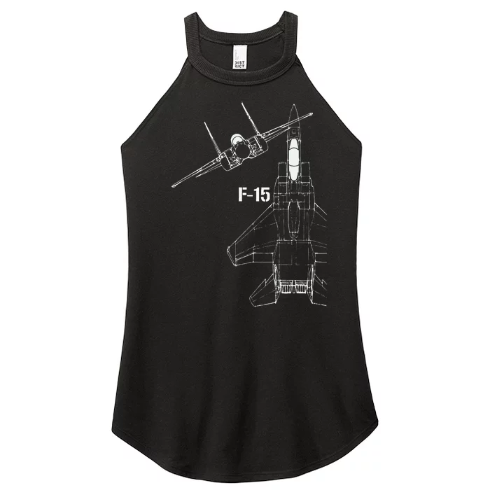 F15 Eagle Jet Military Stealth Fighter Jet Women’s Perfect Tri Rocker Tank