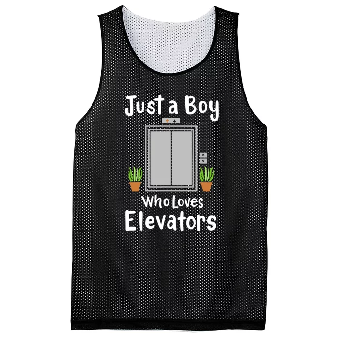 Funny Elevator Just A Boy Who Loves Elevators Mesh Reversible Basketball Jersey Tank