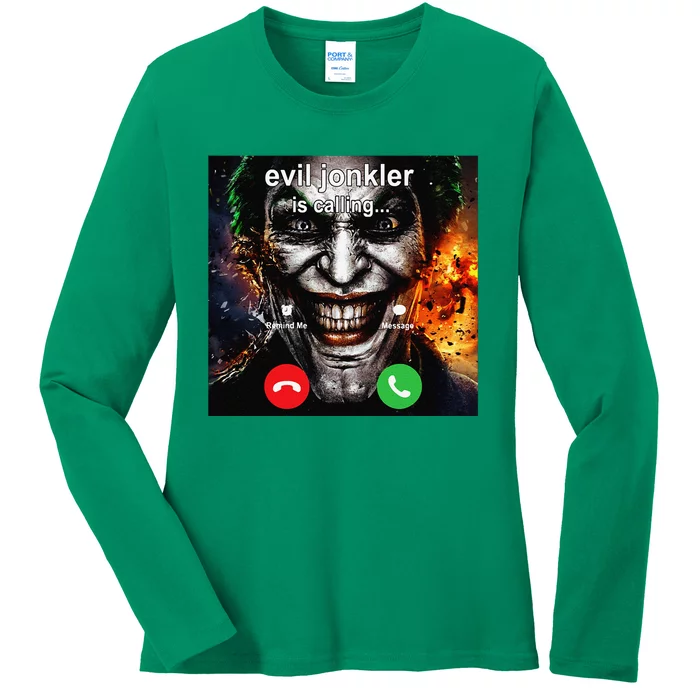 Funny Evil Jonkler Is Calling Halloween Ladies Long Sleeve Shirt