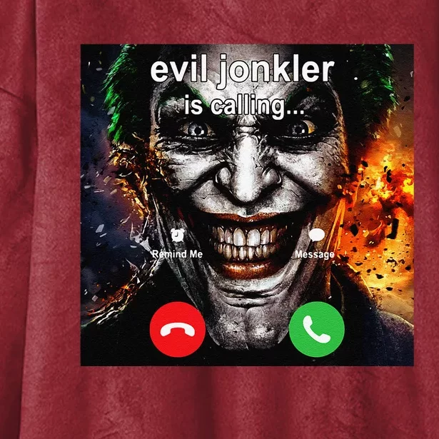 Funny Evil Jonkler Is Calling Halloween Hooded Wearable Blanket