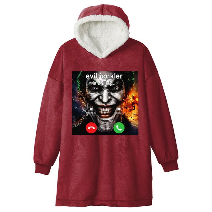 Funny Evil Jonkler Is Calling Halloween Hooded Wearable Blanket