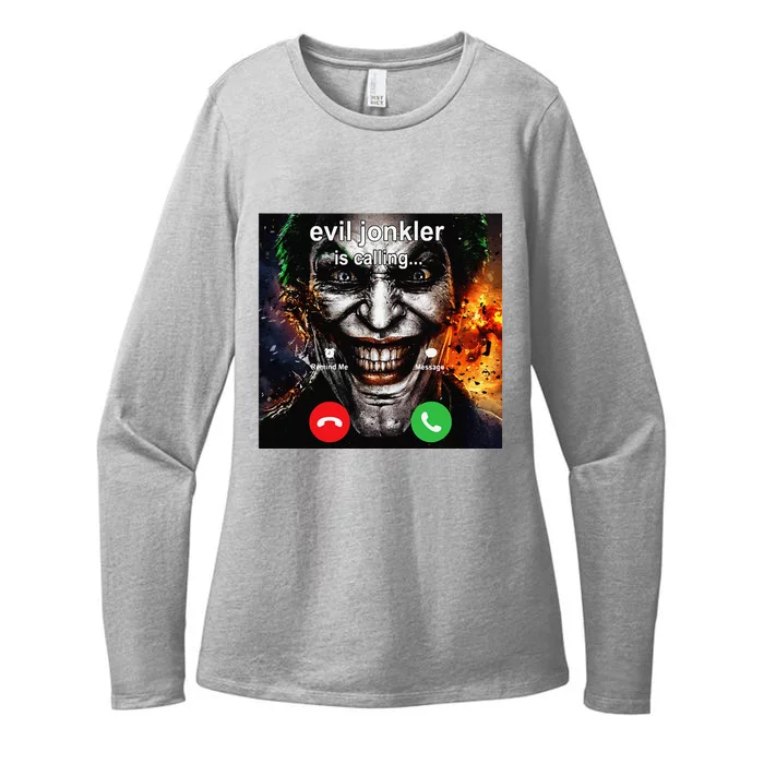 Funny Evil Jonkler Is Calling Halloween Womens CVC Long Sleeve Shirt