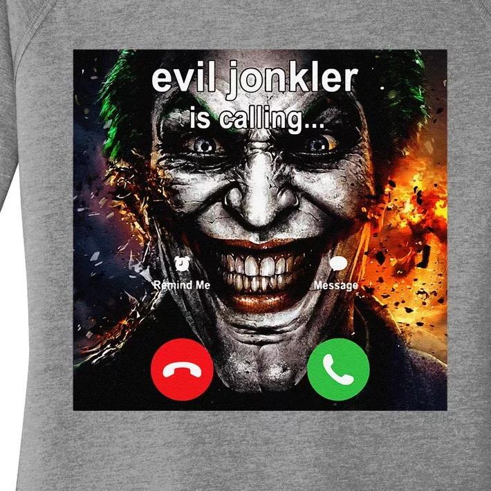 Funny Evil Jonkler Is Calling Halloween Women's Perfect Tri Tunic Long Sleeve Shirt