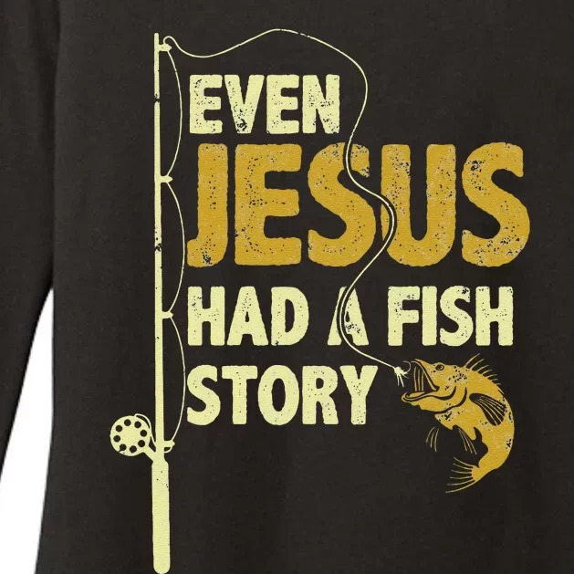 Fishing Even Jesus Had A Fish Story Funny Fishing Womens CVC Long Sleeve Shirt