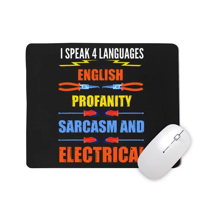 Funny Electrician Joke Electrical Speak Quote Gift Mousepad