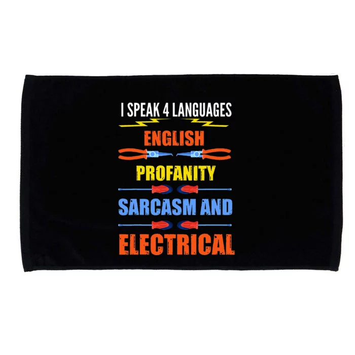 Funny Electrician Joke Electrical Speak Quote Gift Microfiber Hand Towel