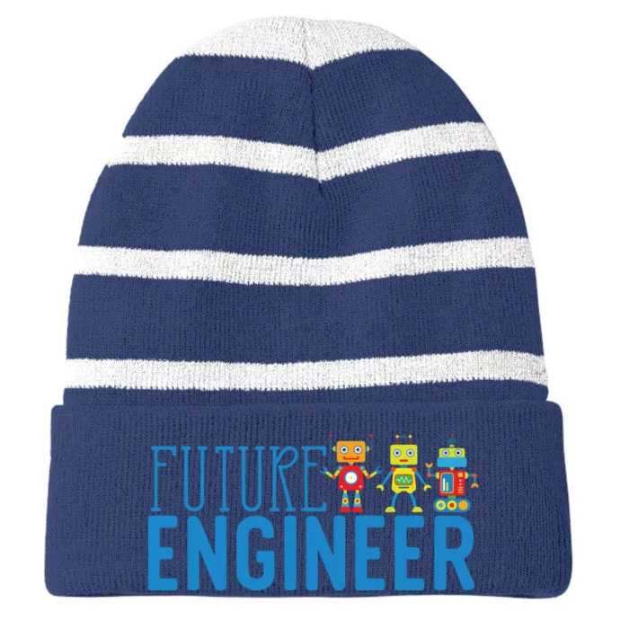 Future Engineer Kids Dream Job For Kids Striped Beanie with Solid Band