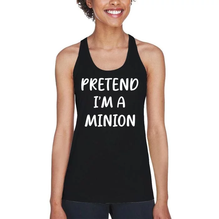 Funny Easy Lazy Halloween Pretend IM A Minion Costume Women's Racerback Tank