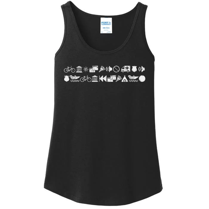 Funny Encrypted Live Laugh Love Ladies Essential Tank