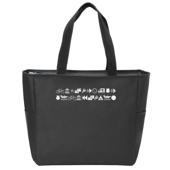 Funny Encrypted Live Laugh Love Zip Tote Bag