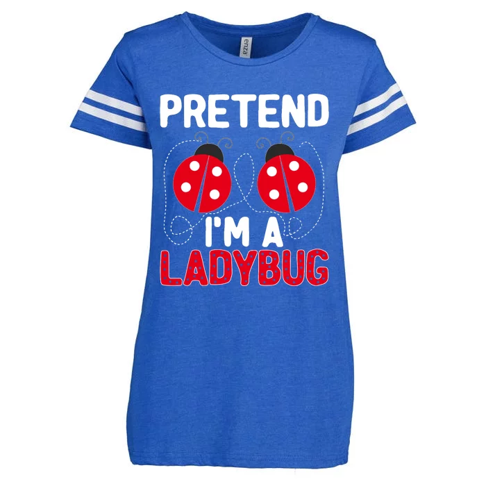 Funny Easy Lazy Halloween Pretend IM A Ladybug Costume Enza Ladies Jersey Football T-Shirt