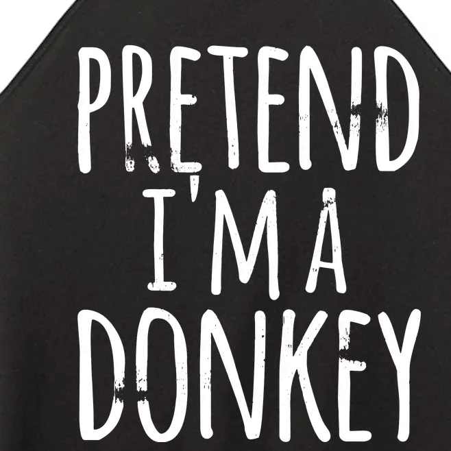 Funny Easy Lazy Halloween PRETEND IM A DONKEY Costume Women’s Perfect Tri Rocker Tank