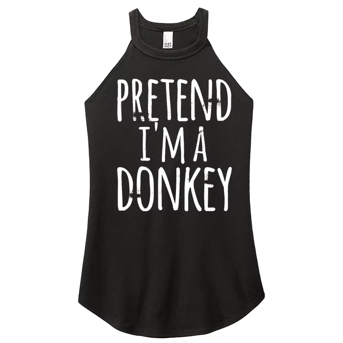 Funny Easy Lazy Halloween PRETEND IM A DONKEY Costume Women’s Perfect Tri Rocker Tank