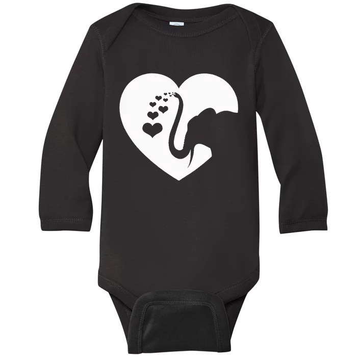 Funny Elephant Lover Gift For Women Who Love Elephant Baby Long Sleeve Bodysuit