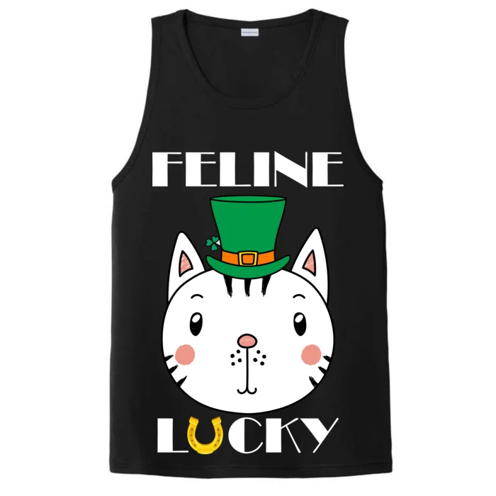 Feline Lucky Cat St Patricks Day Performance Tank