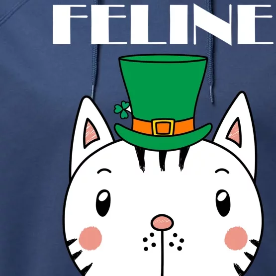 Feline Lucky Cat St Patricks Day Performance Fleece Hoodie