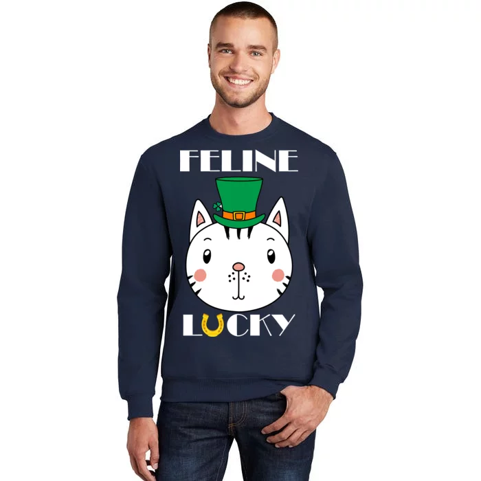 Feline Lucky Cat St Patricks Day Tall Sweatshirt