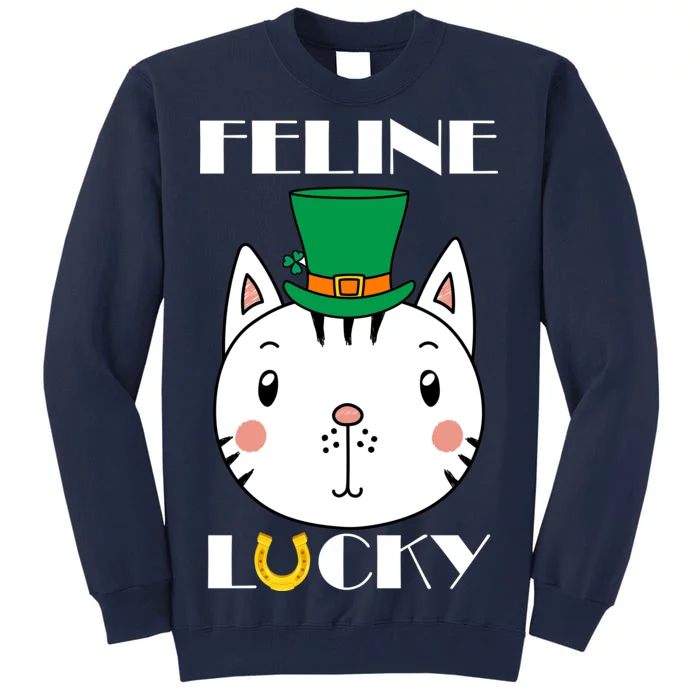 Feline Lucky Cat St Patricks Day Tall Sweatshirt