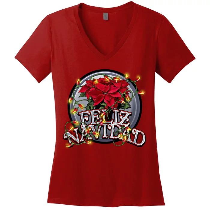 Feliz Navidad Women's V-Neck T-Shirt