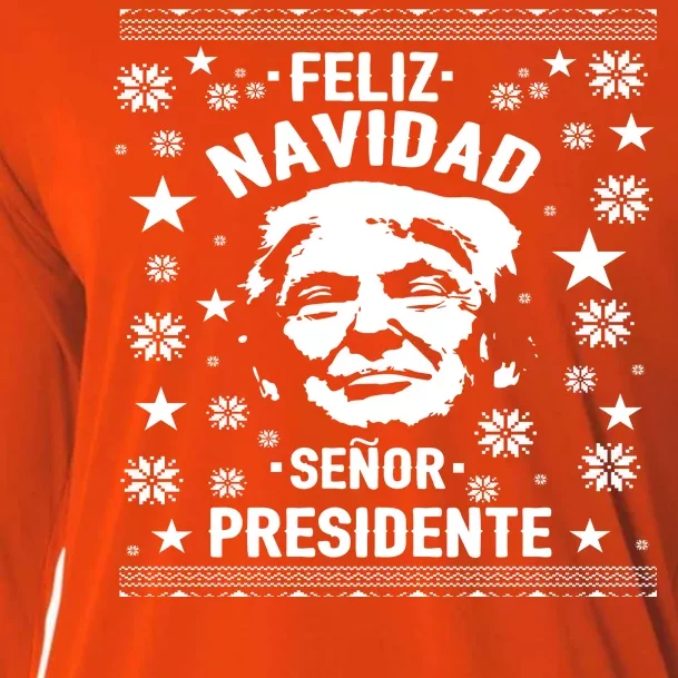 Feliz Navidad Senor President Donald Trump Cooling Performance Long Sleeve Crew