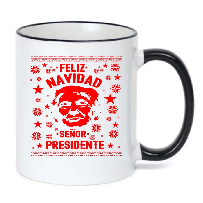 Feliz Navidad Senor President Donald Trump Black Color Changing Mug