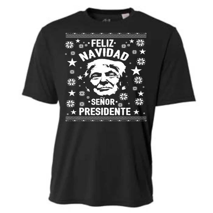 Feliz Navidad Senor President Donald Trump Cooling Performance Crew T-Shirt