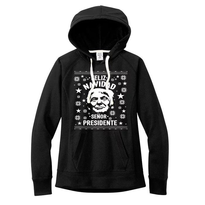 Feliz Navidad Senor President Donald Trump Women's Fleece Hoodie