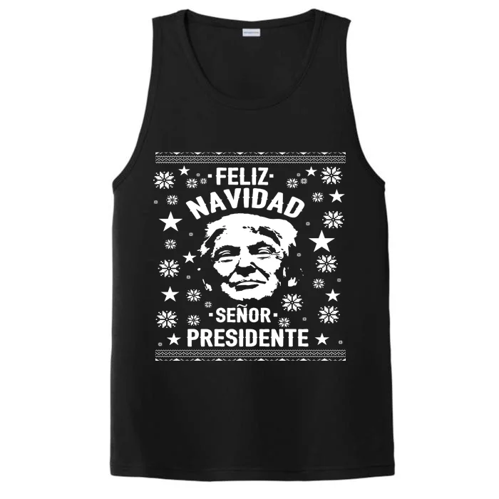 Feliz Navidad Senor President Donald Trump Performance Tank