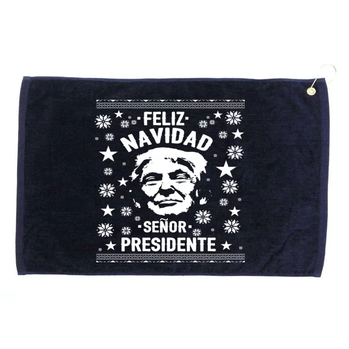 Feliz Navidad Senor President Donald Trump Grommeted Golf Towel