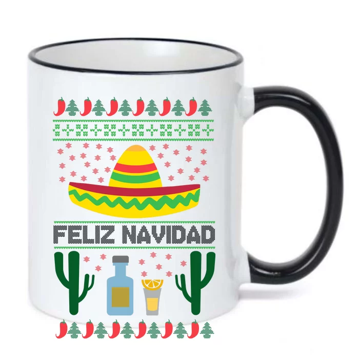 Feliz Navidad Ugly Christmas Black Color Changing Mug