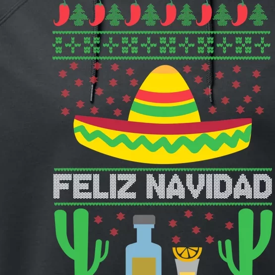 Feliz Navidad Ugly Christmas Performance Fleece Hoodie