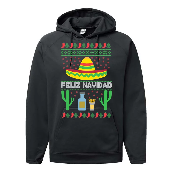 Feliz Navidad Ugly Christmas Performance Fleece Hoodie