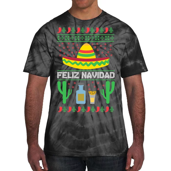 Feliz Navidad Ugly Christmas Tie-Dye T-Shirt