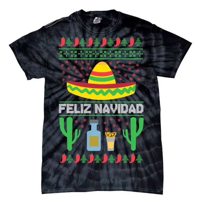 Feliz Navidad Ugly Christmas Tie-Dye T-Shirt