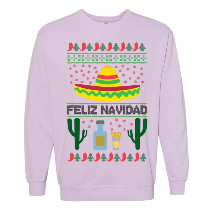 Feliz Navidad Ugly Christmas Garment-Dyed Sweatshirt