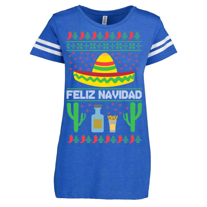 Feliz Navidad Ugly Christmas Enza Ladies Jersey Football T-Shirt