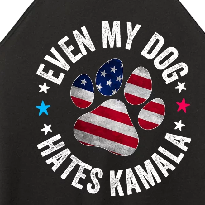 Funny Even My Dog Hates Kamala Anti Harris Usa Flag 2024 Women’s Perfect Tri Rocker Tank