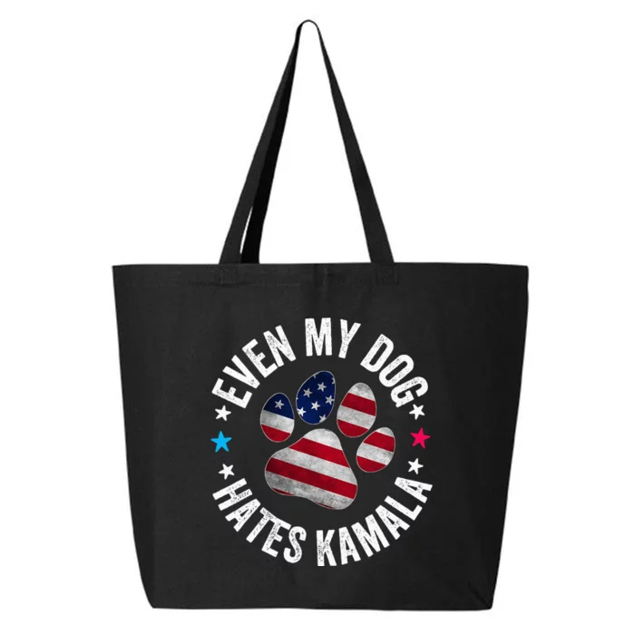 Funny Even My Dog Hates Kamala Anti Harris Usa Flag 2024 25L Jumbo Tote