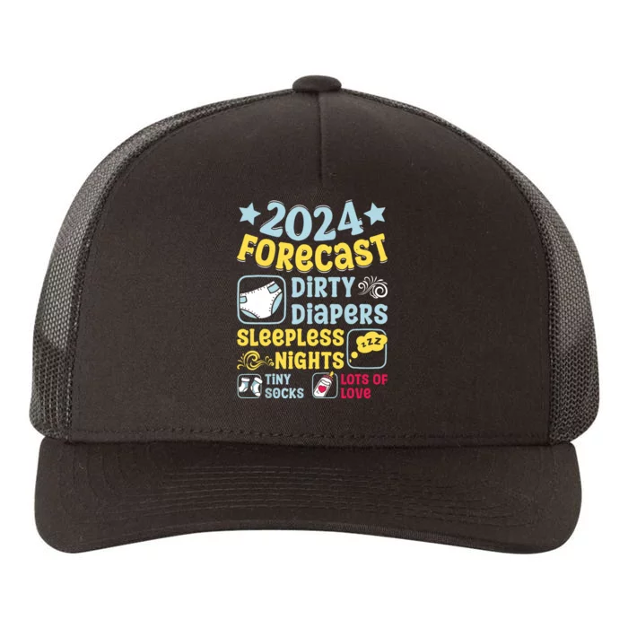 Forecast Expectant Mom To Be 2024 Soon Dad Baby Shower Yupoong Adult 5-Panel Trucker Hat