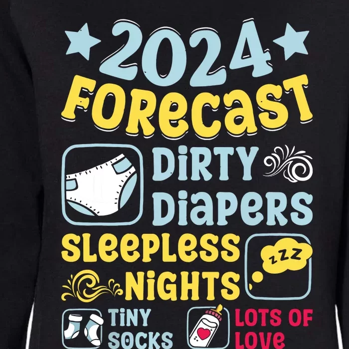 Forecast Expectant Mom To Be 2024 Soon Dad Baby Shower Womens California Wash Sweatshirt