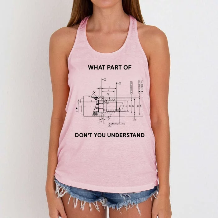 Funny Engineering Mechanical Engineering Women's Knotted Racerback Tank