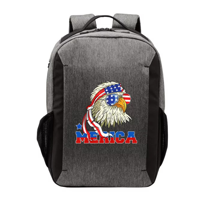 Funny Eagle Mullet Sunglasses Merica 4th Of July USA American Flag Vector Backpack