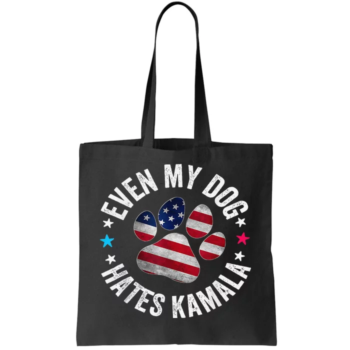 Funny Even My Dog Hates Kamala Anti Harris Usa Flag 2024 Tote Bag