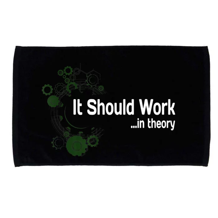 Funny Engineer Meme Design It Should Work In Theory Microfiber Hand Towel