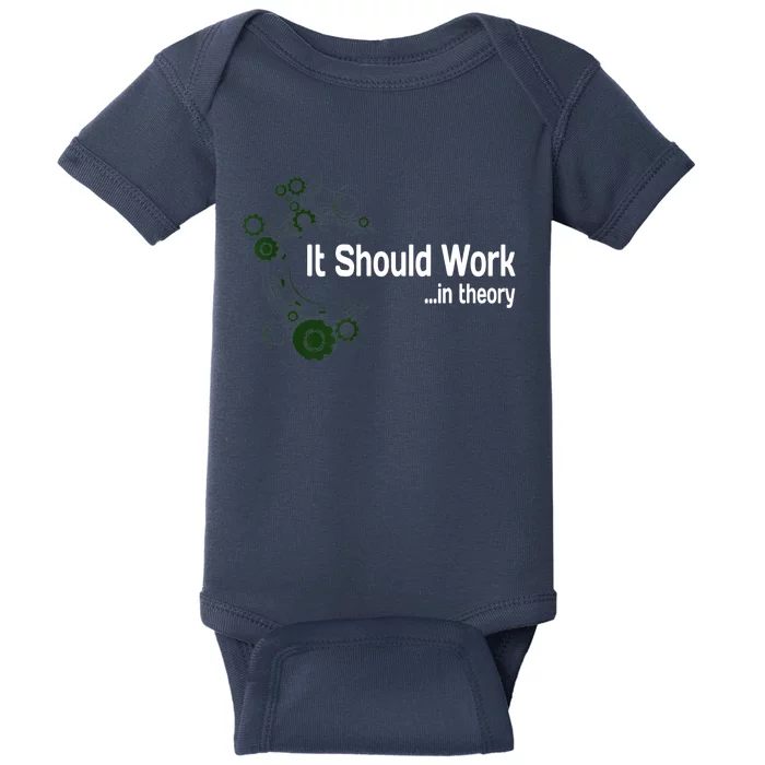 Funny Engineer Meme Design It Should Work In Theory Baby Bodysuit