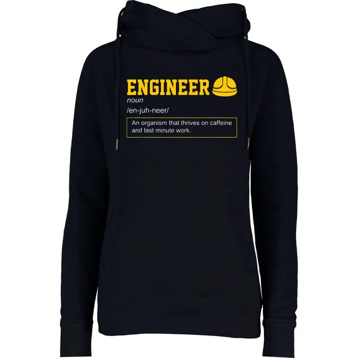 Funny Engineering Meaning Engineer Definition Womens Funnel Neck Pullover Hood